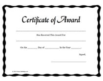 Certificate Awards Templates