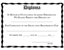 diploma blank