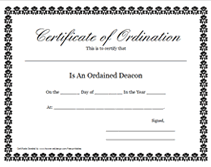 deacon printable ordained certificate ordination template certificates blank templates certify someone