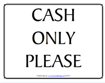 Free Printable Cash Only Temporary Sign