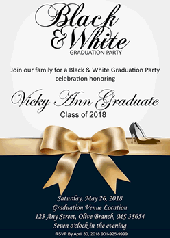 bow graduation party custom invitation