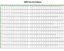 Printable 2009 Year At A View Glance Calendar
