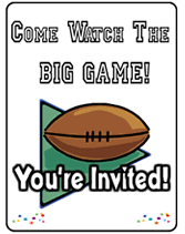 big game party invitations