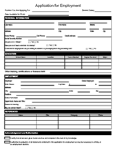 application for employment template
