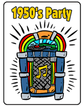 50's Theme Party Invitations