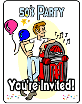 50's Theme Party Invitations