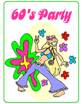 60's Theme Party Invitations
