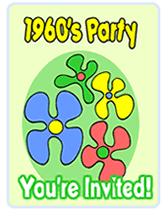 60's Theme Party Invitations