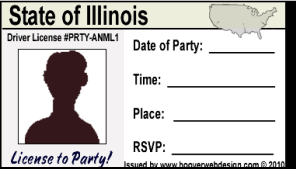 male drivers license  party invitations