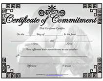 Printable Blank Commitment Ceremony Certificates