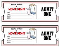 movie ticket invitation clipart