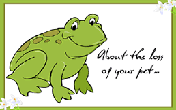 Free Printable Pet Frog Sympathy  Greeting Cards Template