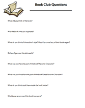 free printable book club questions