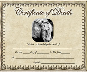 death certificate templates