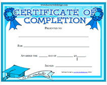 blank certificate of completion template