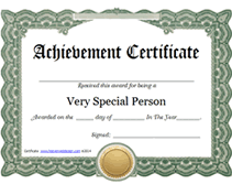 Free Printable Very Special Persons Award Certificates