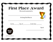First Prize Certificate Template Printable Pdf Download - Bank2home.com