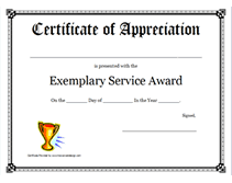 service award certificate template