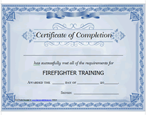 Firefighter Certificates Printable