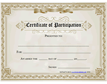 blank certificate of participation design
