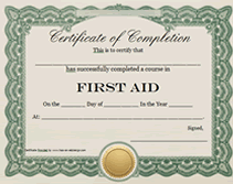First Aid Certificate Printable Templates