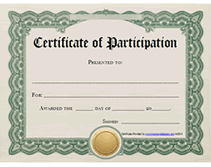 blank certificate of participation design