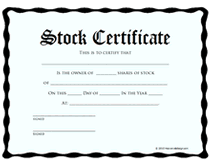 Stock Certificate Template 