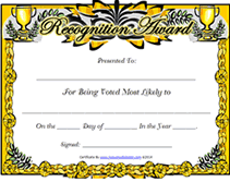Free Printable Most Likely To Blank Awards Certificates Templates