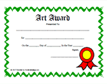 art award certificate template