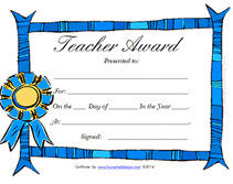 teacher of the week certificates