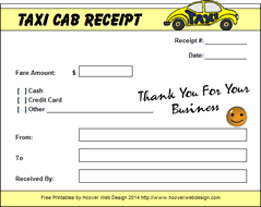 Free Printable Petty Cash Taxi Rent Sales Receipts for Your Business