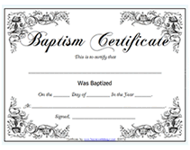 Free Printable Baptism Certificates Blank Template