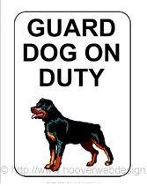 Guard Dog On Duty printable sign