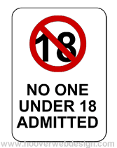 No One Under 18 Admitted printable sign