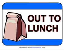 cute lunch break sign