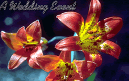Free "Orange Lilly Flowers" Wedding Invitation Template